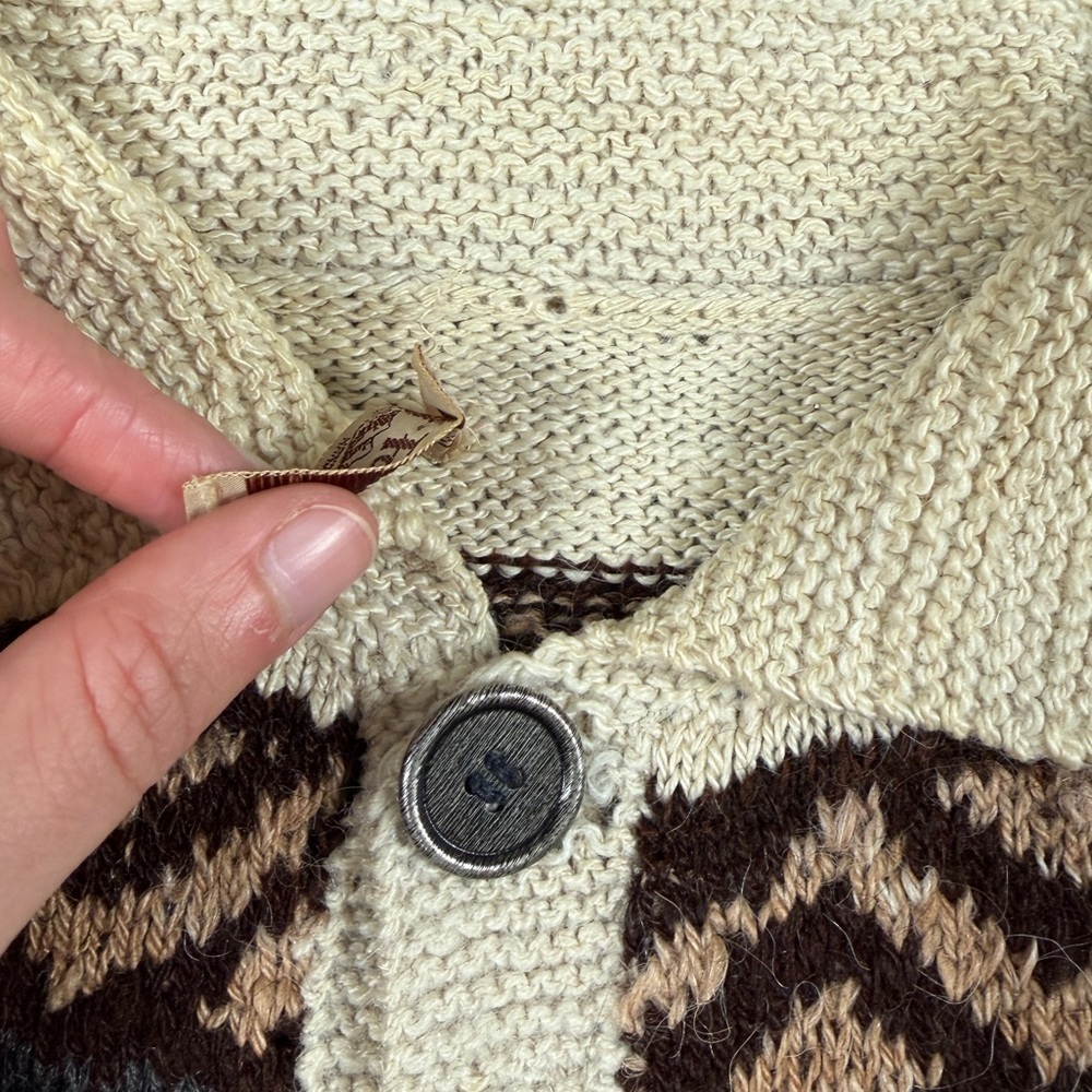 VTG Fotrama Alpaca Wool Cardigan Knit Sweater Women’s L/XL Western Native Retro - Picture 7 of 14